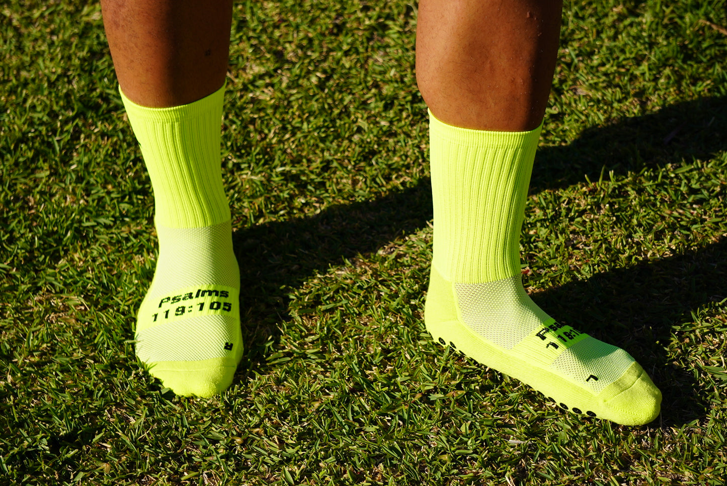 Fluro Grip Socks with SMALL cross