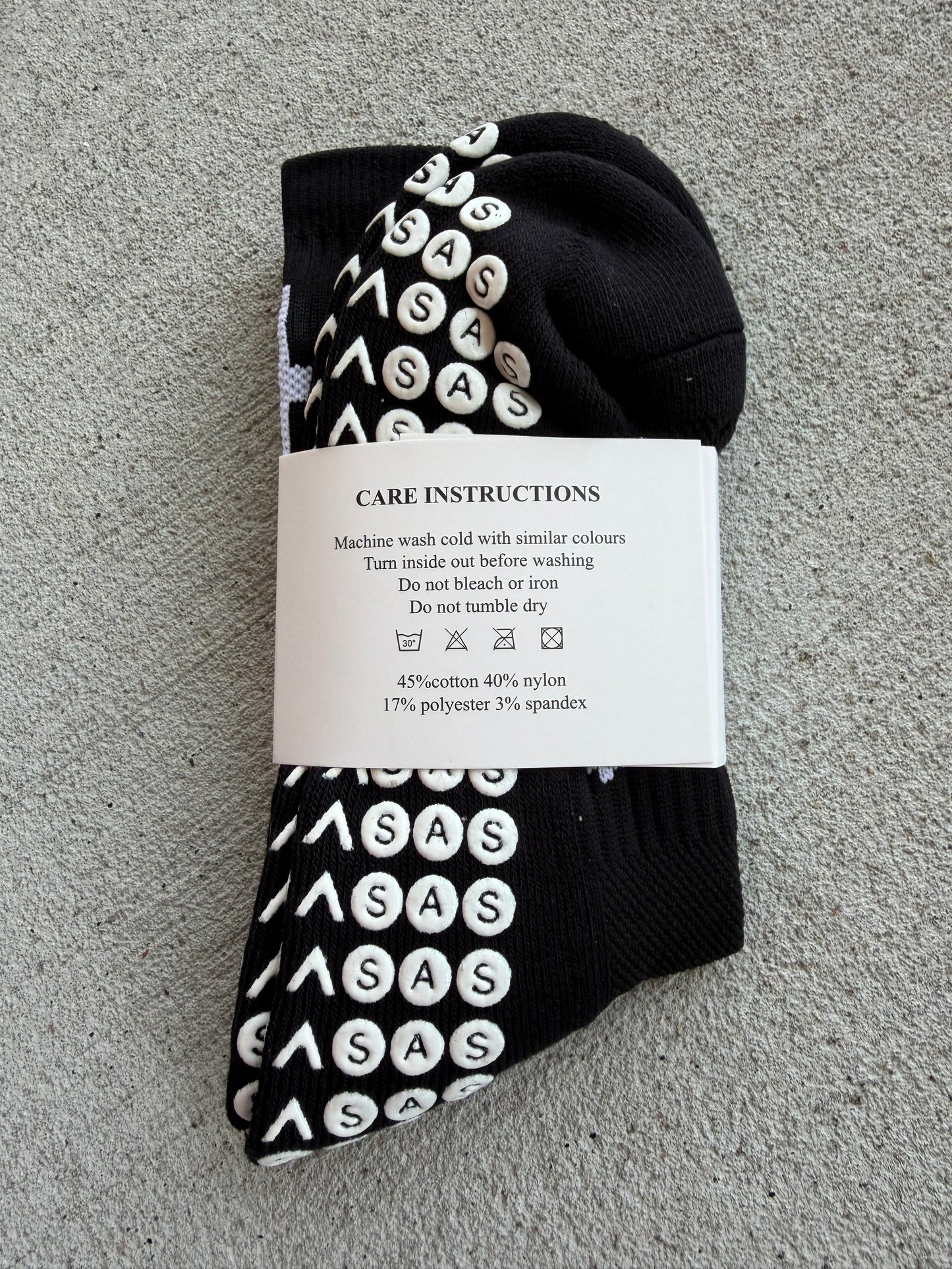 Black Socks with Large White Cross on back