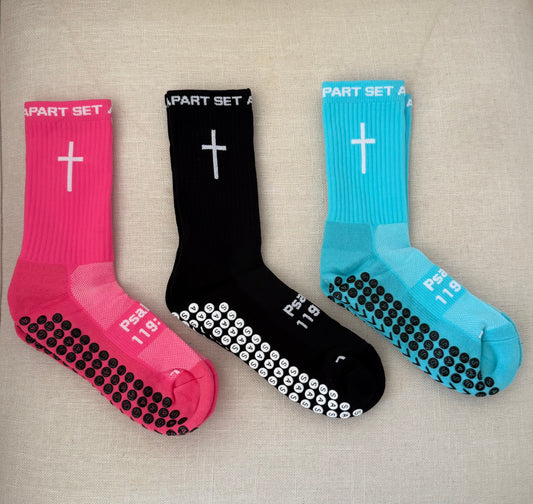 Pink Grip Socks SMALL cross